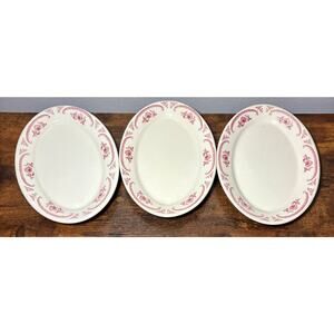 Vintage Homer Laughlin "American Rose" pattern oval serving platters Set of 3